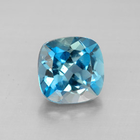 2.00캐럿 천연 스위스 블루 토파즈, 쿠션 컷, 7.1×7.1 mm, VVS-VS