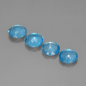 캐럿 천연 스위스 블루 토파즈 보석, 라운드 컷, 7.16 mm, VVS-VS