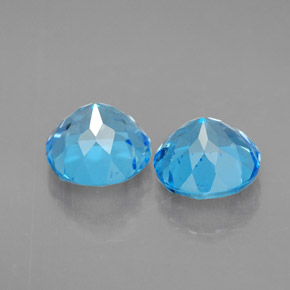 캐럿 천연 스위스 블루 토파즈 보석, 라운드 컷, 7.21 mm, VVS-VS