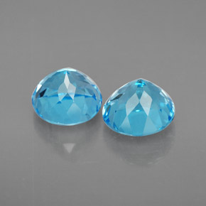 캐럿 천연 스위스 블루 토파즈 보석, 라운드 컷, 7.15 mm, VVS-VS