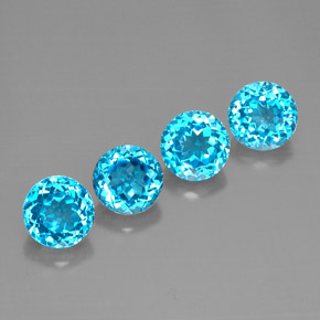 캐럿 천연 스위스 블루 토파즈 보석, 라운드 컷, 7.09 mm, VVS-VS