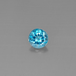 1.59캐럿 천연 스위스 블루 토파즈, 라운드 컷, 7.17 mm, VVS-VS