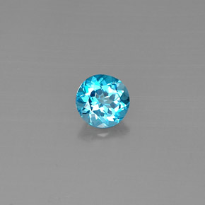 1.59캐럿 천연 스위스 블루 토파즈, 라운드 컷, 7.17 mm, VVS-VS