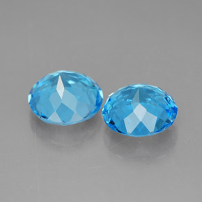 캐럿 천연 스위스 블루 토파즈 보석, 라운드 컷, 7.14 mm, VVS-VS