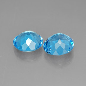 캐럿 천연 스위스 블루 토파즈 보석, 라운드 컷, 7.14 mm, VVS-VS