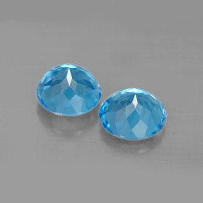 캐럿 천연 스위스 블루 토파즈 보석, 라운드 컷, 7.18 mm, VVS-VS