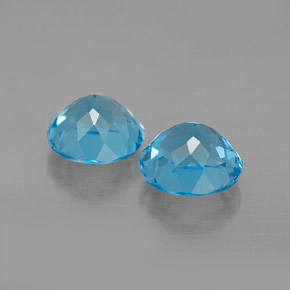 캐럿 천연 스위스 블루 토파즈 보석, 라운드 컷, 7.12 mm, VVS-VS
