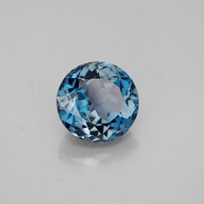 3.62캐럿 천연 런던 블루 토파즈, 라운드 컷, 9.05 mm, VVS-VS