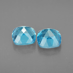 캐럿 천연 스위스 블루 토파즈 보석, 쿠션 컷, 6×6 mm, VVS-VS