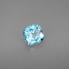 1.27캐럿 천연 스위스 블루 토파즈, 쿠션 컷, 6×5.9 mm, VS