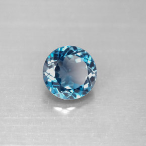 2.34캐럿 천연 런던 블루 토파즈, 라운드 컷, 8.10 mm, VVS-VS