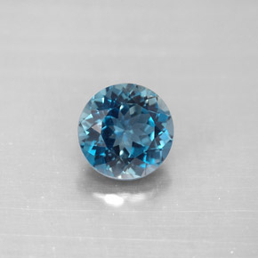 2.36캐럿 천연 런던 블루 토파즈, 라운드 컷, 7.84 mm, VVS-VS