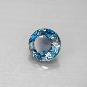 2.53캐럿 천연 런던 블루 토파즈, 라운드 컷, 8.12 mm, VVS-VS