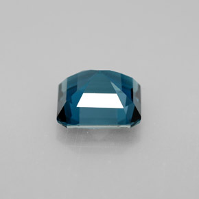 2.13캐럿 천연 런던 블루 토파즈, 에메랄드 컷, 7.4×7.3 mm, VVS-VS
