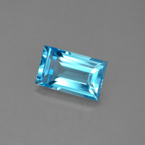 2.13캐럿 천연 스위스 블루 토파즈, 바게트, 9.3×5.8 mm, VVS-VS