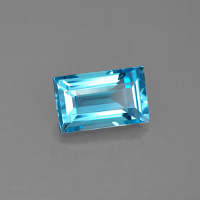 2.13캐럿 천연 스위스 블루 토파즈, 바게트, 9.3×5.8 mm, VVS-VS
