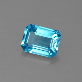 1.70캐럿 천연 스위스 블루 토파즈, 에메랄드 컷, 8×6.1 mm, VVS-VS