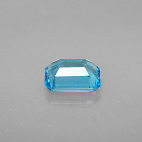 1.92캐럿 천연 스위스 블루 토파즈, 에메랄드 컷, 8.1×6.1 mm, VVS-VS
