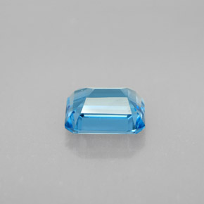 2.04캐럿 천연 스위스 블루 토파즈, 에메랄드 컷, 8.1×6.1 mm, VVS-VS