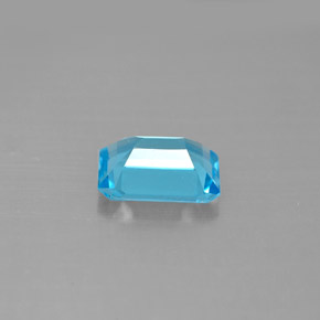1.62캐럿 천연 스위스 블루 토파즈, 에메랄드 컷, 8.1×6 mm, VS