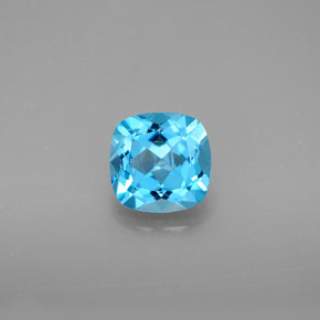 1.87캐럿 천연 스위스 블루 토파즈, 쿠션 컷, 7.1×7 mm, VVS-VS