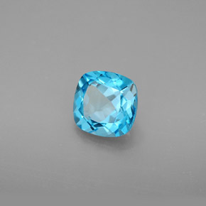 1.87캐럿 천연 스위스 블루 토파즈, 쿠션 컷, 7.1×7 mm, VVS-VS