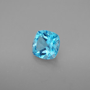 1.78캐럿 천연 스위스 블루 토파즈, 쿠션 컷, 7.1×7.1 mm, VVS-VS