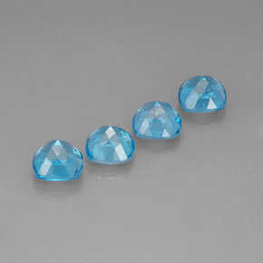 캐럿 천연 스위스 블루 토파즈 보석, 쿠션 컷, 7.1×7.1 mm, VVS-VS