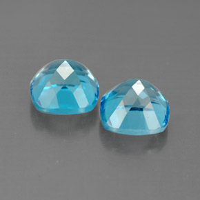 캐럿 천연 스위스 블루 토파즈 보석, 쿠션 컷, 7.1×7 mm, VVS-VS