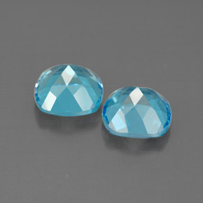 캐럿 천연 스위스 블루 토파즈 보석, 쿠션 컷, 7.1×7 mm, VVS-VS