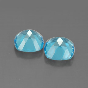 캐럿 천연 스위스 블루 토파즈 보석, 쿠션 컷, 7.1×7 mm, VVS-VS