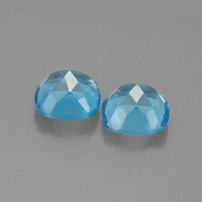 캐럿 천연 스위스 블루 토파즈 보석, 쿠션 컷, 7×7 mm, VVS-VS