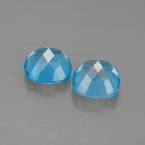 캐럿 천연 스위스 블루 토파즈 보석, 쿠션 컷, 7×7 mm, VVS-VS