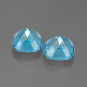 캐럿 천연 스위스 블루 토파즈 보석, 쿠션 컷, 7×7 mm, VVS-VS