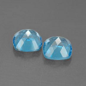 캐럿 천연 스위스 블루 토파즈 보석, 쿠션 컷, 7.1×7 mm, VVS-VS