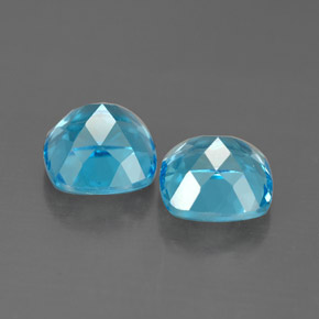 캐럿 천연 스위스 블루 토파즈 보석, 쿠션 컷, 7.1×7.1 mm, VVS-VS