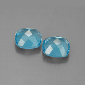 캐럿 천연 스위스 블루 토파즈 보석, 쿠션 컷, 7.1×7.1 mm, VVS-VS