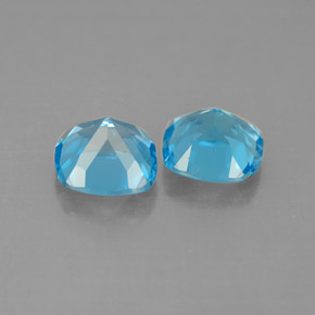 캐럿 천연 스위스 블루 토파즈 보석, 쿠션 컷, 7×7 mm, VVS-VS