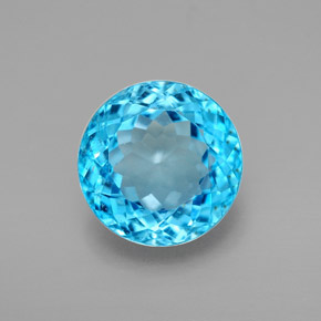 3.29캐럿 천연 스위스 블루 토파즈, 라운드 컷, 8.97 mm, VVS-VS