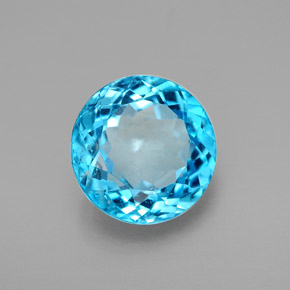 3.29캐럿 천연 스위스 블루 토파즈, 라운드 컷, 8.97 mm, VVS-VS