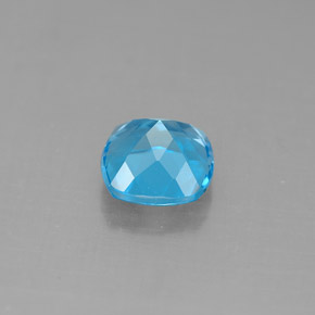 1.84캐럿 천연 스위스 블루 토파즈, 쿠션 컷, 7.1×6.9 mm, VVS-VS
