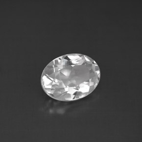 1.62캐럿 천연 화이트 토파즈, 타원형 컷, 8.1×6.1 mm, VS