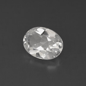1.57캐럿 천연 화이트 토파즈, 타원형 컷, 8.3×6.2 mm, VS