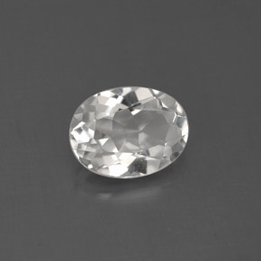 1.44캐럿 천연 화이트 토파즈, 타원형 컷, 8×6.1 mm, VS
