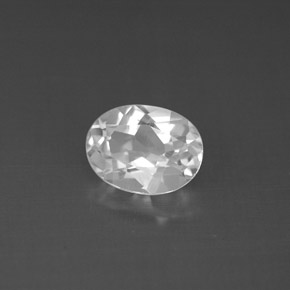 1.60캐럿 천연 화이트 토파즈, 타원형 컷, 8.2×6.2 mm, VVS-VS