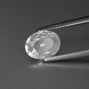 1.21캐럿 천연 화이트 토파즈, 타원형 컷, 8.1×6.1 mm, VVS-VS