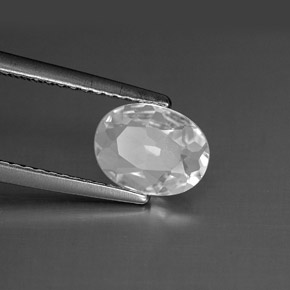 1.21캐럿 천연 화이트 토파즈, 타원형 컷, 8.1×6.1 mm, VVS-VS