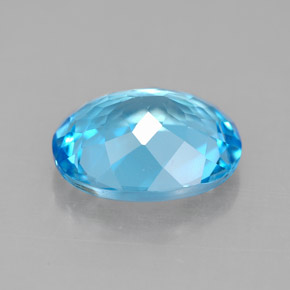 4.14캐럿 천연 스위스 블루 토파즈, 타원형 컷, 11.1×9.1 mm, VS