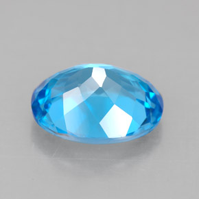 4.23캐럿 천연 스위스 블루 토파즈, 타원형 컷, 11.1×9.1 mm, VS