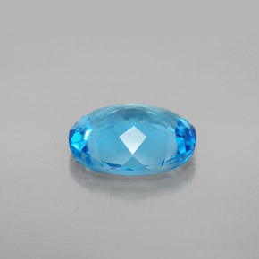 3.72캐럿 천연 스위스 블루 토파즈, 타원형 컷, 11.1×9.1 mm, VVS-VS